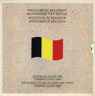 Бельгия набор из 10 монет + жетон монетного двора 1989 Belgie-Belgique, королевский монетный двор Бельгии, в оригинальном буклете, в запайке  KM MS 1   BUNC  6-5-3-14