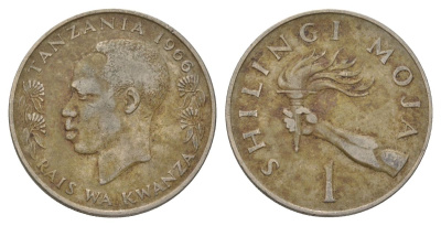 Танзания 1 шиллинг 1966 KM 4 медно-никель 4628-852