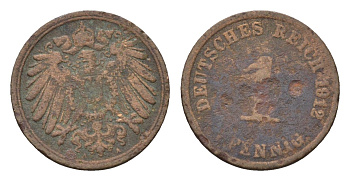 Германия 1 пфенниг 1912 A KM 10, J. 10 медь 4685-437