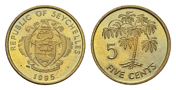 Сейшельские Острова (Сейшелы) 5 центов 1995 KM 47 латунь UNC 4618-654