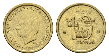 Швеция 10 крон 2003 Карл XVI Густав (1973-) KM 895 нордик 4642-623