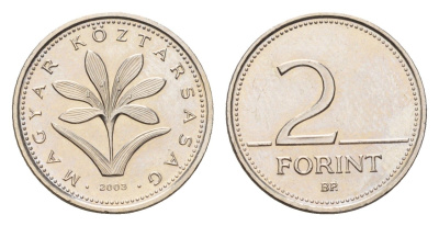 Венгрия 2 форинта 2003 BP KM 693 медно-никель UNC 4685-711