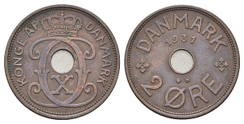 Дания 2 эре 1931 N, Кристиан X (1912-1947) KM 827 бронза 4701-766