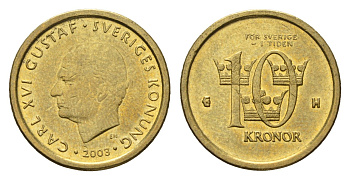 Швеция 10 крон 2003 Карл XVI Густав (1973-) KM 895 нордик 4642-611