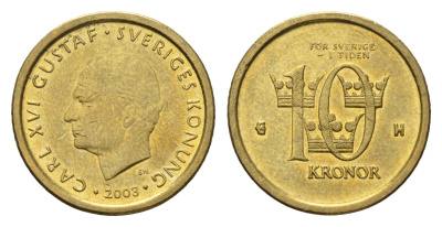 Швеция 10 крон 2003 Карл XVI Густав (1973-) KM 895 нордик 4642-611