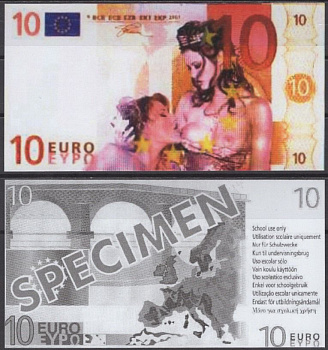 Германия 10 евро эротическая банкнота пластик UNC (пресс) 7197-28-2