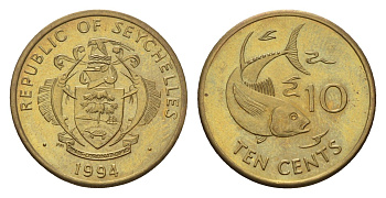Сейшельские Острова (Сейшелы) 10 центов 1994 KM 48 латунь UNC 4397-457