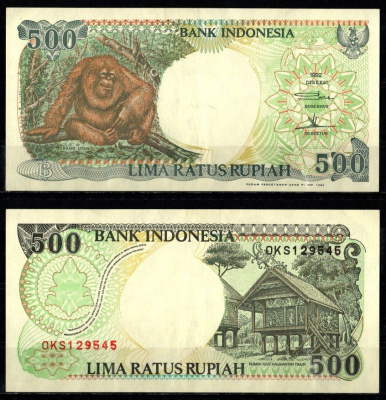 Индонезия 500 рупий 1992 Pick 128 a бумага 2198-1-1-1