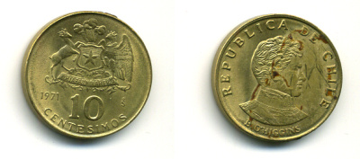 ЧИЛИ 10 СЕНТАВОС 1971 35-725