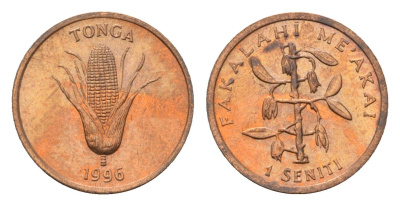 Тонга 1 сенити 1996 KM 66 бронза UNC 4396-1221