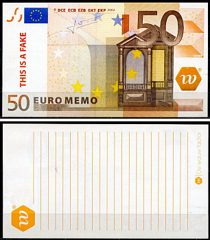 Европа 50 евро бумага для заметок пластик UNC (пресс) 7196-2-1