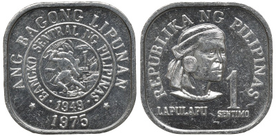 Филиппины 1 сентимо 1975 вождь острова Мактан Лапу-Лапу KM 205 алюминий UNC 192-334