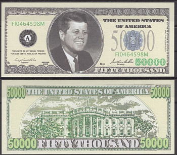 США 50000 долларов 2009 Джон Кеннеди бумага UNC (пресс) 7196-5-1