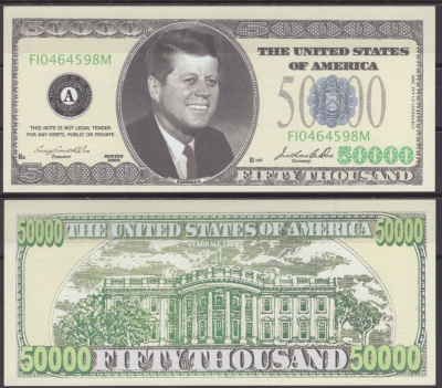 США 50000 долларов 2009 Джон Кеннеди бумага UNC (пресс) 7196-5-1
