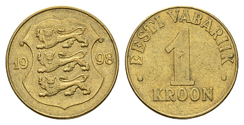 Эстония 1 крона 1998 KM 35 латунь 4688-646