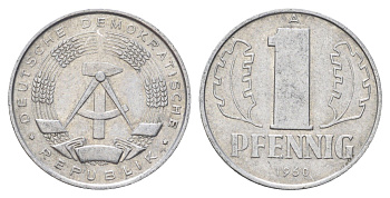 ГДР 1 пфенниг 1968 KM 8.1 алюминий 4679-1257