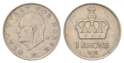Норвегия 1 крона 1975 Улаф V (1957-1991) KM 419 медно-никель 4703-314