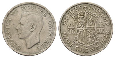 Великобритания 1/2 кроны 1948 Георг VI (1936-1952) KM 866, Spink 4101 медно-никель 4183-735
