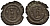 Швейцария, Базель 1 раппен 1614-1622 брактеат DT 1365 серебро    1519-225