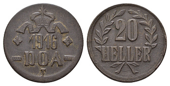 Германская Восточная Африка 20 геллеров 1916 T, год-тип KM 15 медь 1526-1411