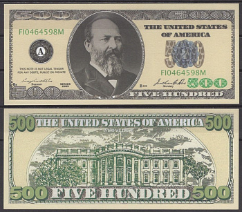 США 500 долларов 2005 Джеймс Абрам Гарфилд бумага UNC (пресс) 7196-9-3