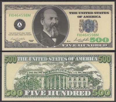 США 500 долларов 2005 Джеймс Абрам Гарфилд бумага UNC (пресс) 7196-9-3