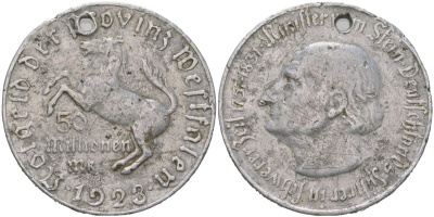 Вестфалия 50000000 марок 1923 отверстие Funck 645.13 алюминий 00-00