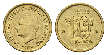 Швеция 10 крон 2004 Карл XVI Густав (1973-) KM 895 нордик 4642-725