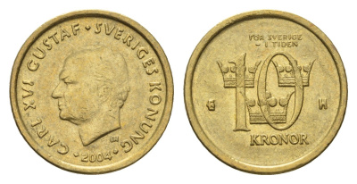 Швеция 10 крон 2004 Карл XVI Густав (1973-) KM 895 нордик 4642-725