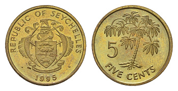 Сейшельские Острова (Сейшелы) 5 центов 1995 KM 47 латунь UNC 4618-768