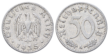 Германия 50 рейхспфеннигов 1935 A KM 87, J. 368 алюминий 4700-945