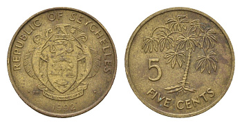 Сейшельские Острова (Сейшелы) 5 центов 1992 KM 47 латунь 4669-461