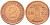 ГЕРМАНИЯ 2 РЕЙХСПФЕННИГА 1924 А KM 38, J. 314 бронза 206-1117