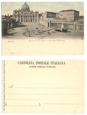 РИМ ПЛОЩАДЬ СВЯТОГО ПЕТРА И БАЗИЛИКА - до 1917 153-16-12