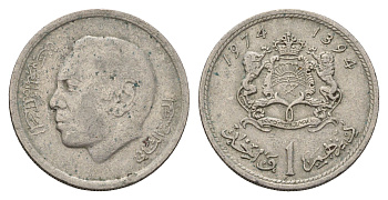 Марокко 1 дирхам 1974 год-тип Y 63 медно-никель 4579-647