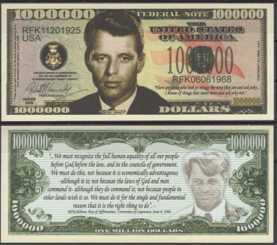 США 1000000 долларов 2009 Роберт Кеннеди бумага UNC (пресс) 7196-5-3