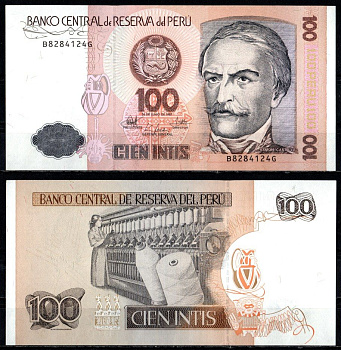 Перу 100 инти 1987 Pick 133 бумага UNC (пресс) 6294-35-4-2