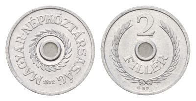 Венгрия 2 филлера 1972 ВР KM 546 алюминий UNC 188-553