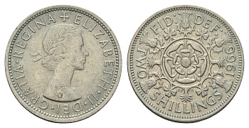Великобритания 2 шиллинга (флорин) 1966 Елизавета II (1952-2022) KM 906, Spink 4146 медно-никель 4183-625
