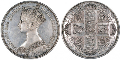 Великобритания 1 крона 1847 Виктория (1837-1901) Spink 3883 серебро UNC 00-000-00