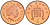 Великобритания 1 пенни 1998 Елизавета II (1952-2022) KM 986, Spink 4710 (B5) сталь плакированная медью UNC 92-641
