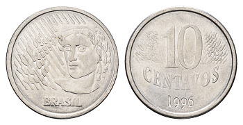 Бразилия 10 сентаво 1996 KM 633 нержавеющая сталь 4686-711