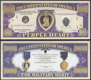 США 1000000 долларов 2006 Пурпурное сердце (Purple Heart) бумага UNC (пресс) 7197-27-2