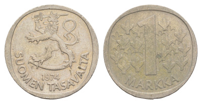 Финляндия 1 марка 1974 KM 49a медно-никель 4153-1255