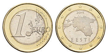 Эстония 1 евро 2011 KM 67 биметалл UNC 4654-1217