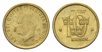 Швеция 10 крон 2003 Карл XVI Густав (1973-) KM 895 нордик 4642-624