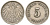 Германия 5 пфеннигов 1913 F, KM 11, J. 12 медно-никель 220-653