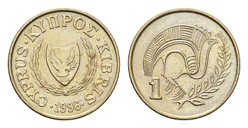 Кипр 1 цент 1996 KM 53.3 никель латунь UNC 4618-347