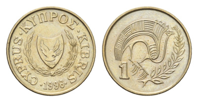 Кипр 1 цент 1996 KM 53.3 никель латунь UNC 4618-347