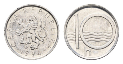 Чехия 10 геллеров 1994 KM 6 алюминий UNC 4674-455
